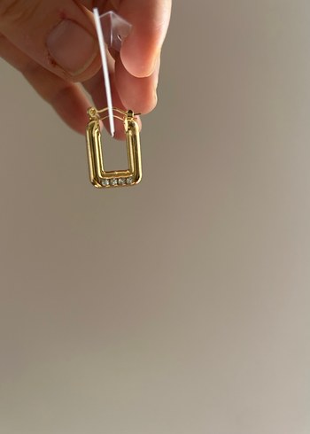 Gold Renk Kadın Çelik Küpe - Görsel 4