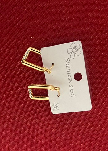 Gold Renk Kadın Çelik Küpe - Görsel 2