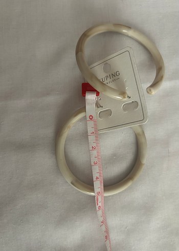 Bej Kemik Halka Küpe - Görsel 6