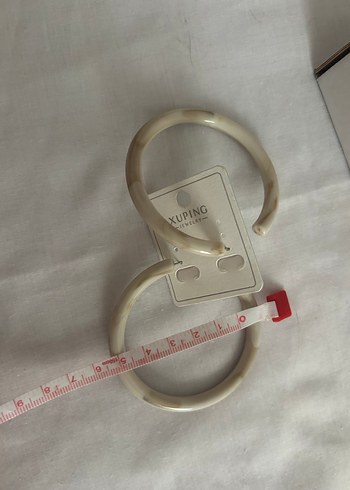 Bej Kemik Halka Küpe - Görsel 7