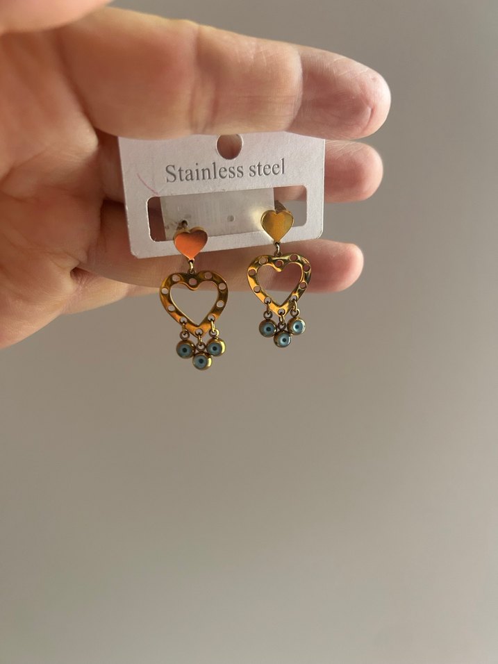 Sallantılı çelik küpe - Görsel 5