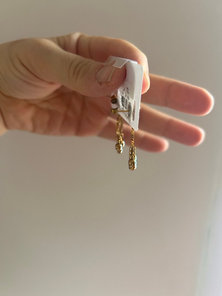 Sallantılı çelik küpe - Görsel 3