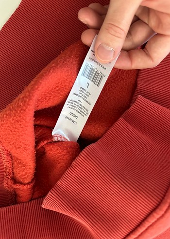 l Beden Kırmızı Erkek Sweatshirt Rahat Kesim