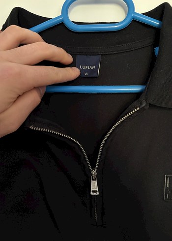 Fermuarlı Siyah Erkek Polo Tişört - Görsel 3