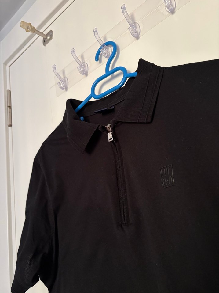 Fermuarlı Siyah Erkek Polo Tişört - Görsel 2