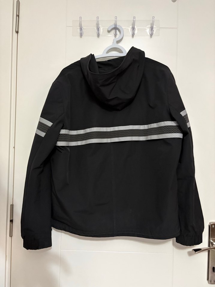 Fermuarlı Kapüşonlu Siyah Erkek Yağmurluk - Görsel 4