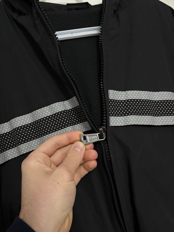 Fermuarlı Kapüşonlu Siyah Erkek Yağmurluk - Görsel 2