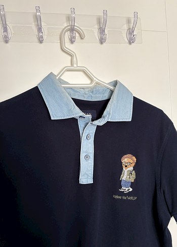 Lacivert Denim Yakalı Erkek Polo Tişört - Görsel 3