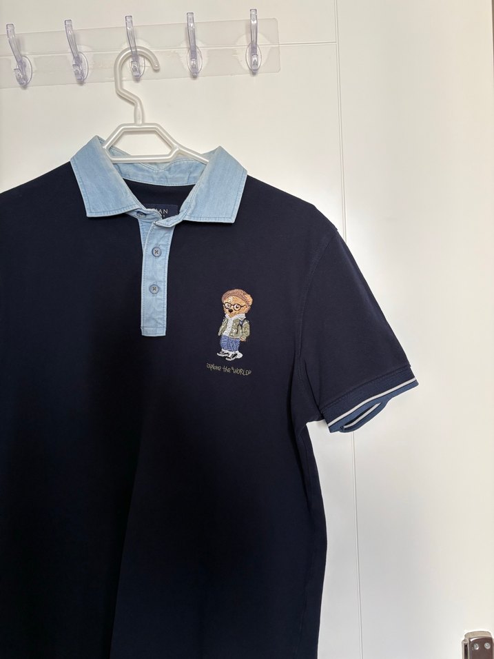 Lacivert Denim Yakalı Erkek Polo Tişört - Görsel 2