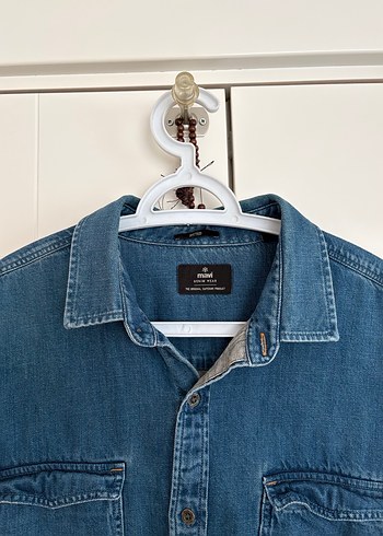 Erkek Mavi Denim Gömlek Uzun Kollu - Görsel 3