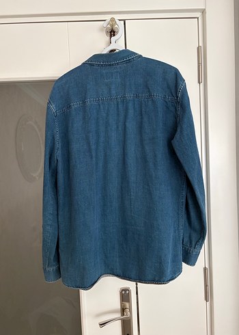 Erkek Mavi Denim Gömlek Uzun Kollu - Görsel 4