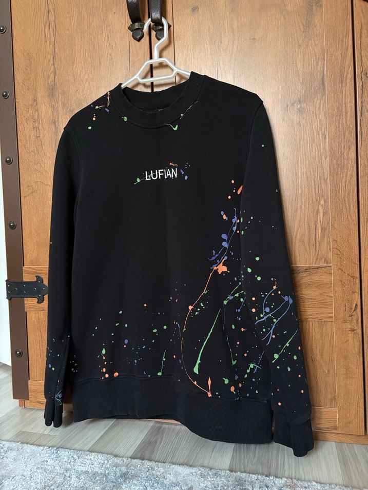 LUFIAN Siyah Baskılı Erkek Sweatshirt - Görsel 2