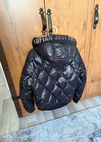 Siyah Kapüşonlu Fermuarlı Erkek Mont - Görsel 2