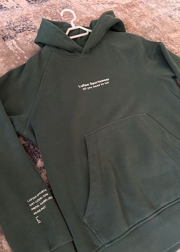 Yeşil Kapüşonlu Erkek Sweatshirt - Görsel 2