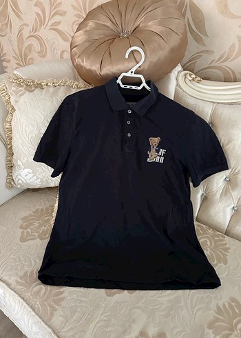 Erkek Siyah Pamuklu Düğmeli Polo Tişört - Görsel 2