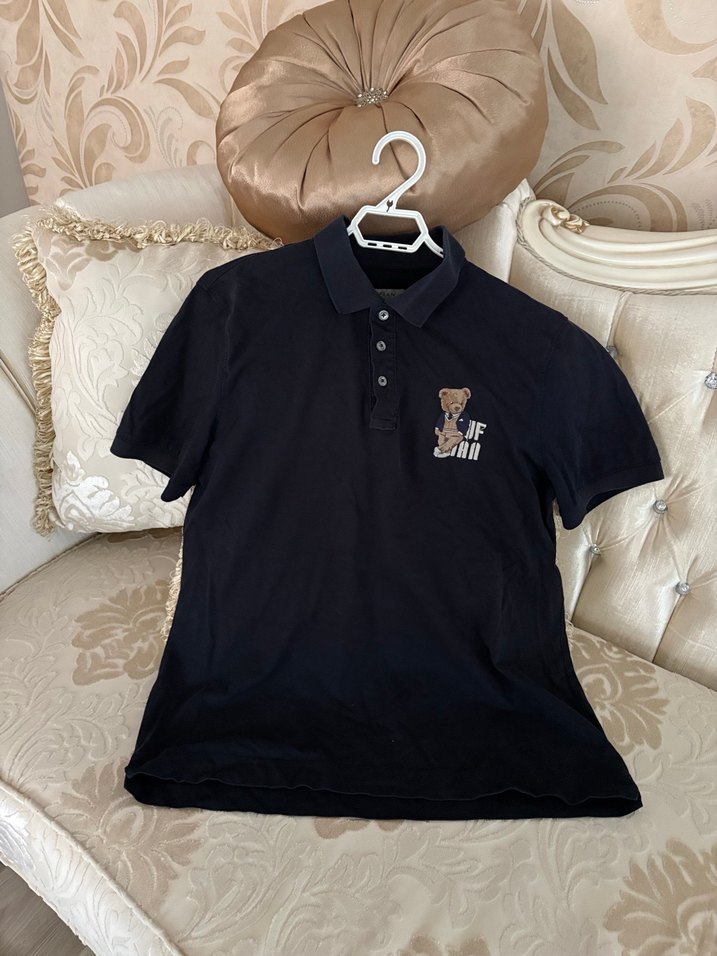 Erkek Siyah Pamuklu Düğmeli Polo Tişört - Görsel 2