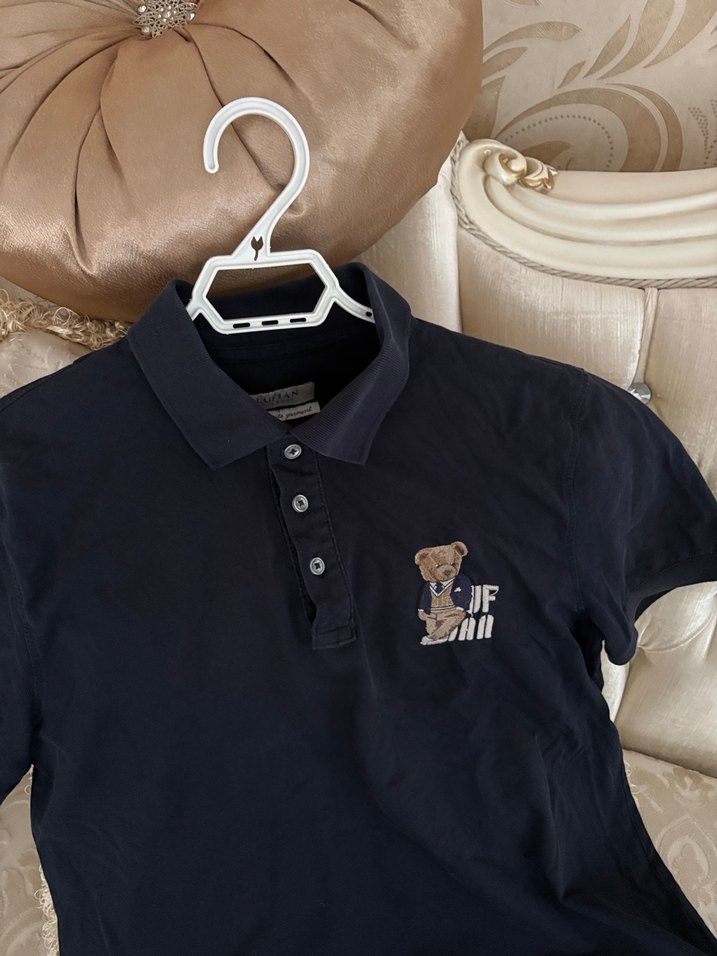 Erkek Siyah Pamuklu Düğmeli Polo Tişört - Görsel 3