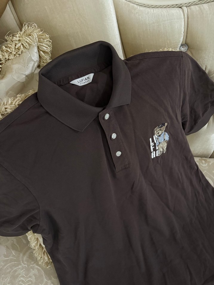 Düğmeli Kahverengi Erkek Polo Tişört - Görsel 4