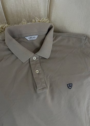 Bej Erkek Polo Tişört Düğmeli Kısa Kollu - Görsel 2