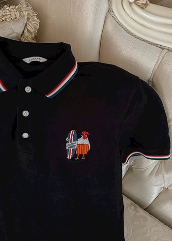 Düğmeli Siyah Erkek Polo Tişört - Görsel 2