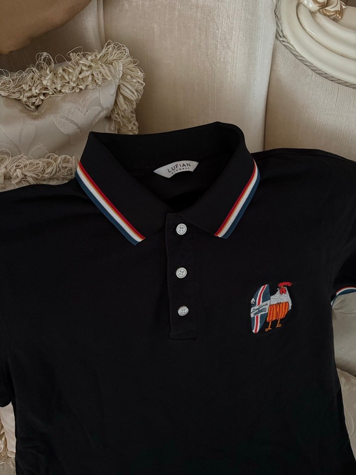 Düğmeli Siyah Erkek Polo Tişört - Görsel 3