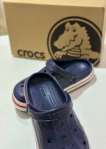 42 Beden mavi Renk Crocs Lacivert Erkek Terlik Velcro Bantlı