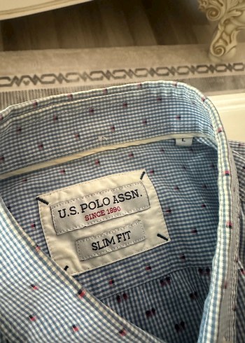 U.S Polo Assn. Gri Baskılı Pamuklu Uzun Kollu Erkek Gömlek
