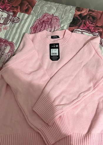 Pembe Örgü Kadın Triko Kazak