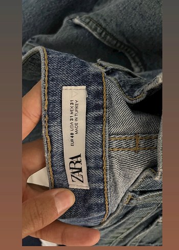 31 Beden Düğmeli Gri Mavi Kadın Denim Pantolon