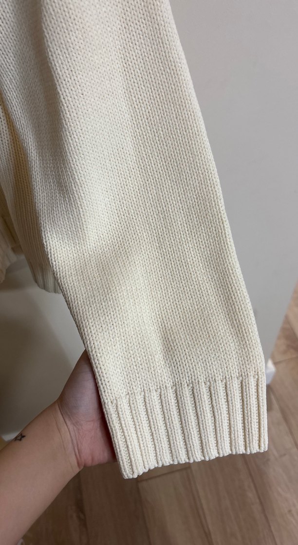 Krem Örgü Kadın Basic Kazak - Görsel 3