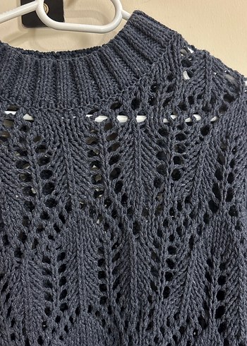 lacivert Örgü Kadın Kazak - Görsel 2