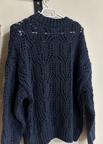 lacivert Örgü Kadın Kazak - Görsel 3