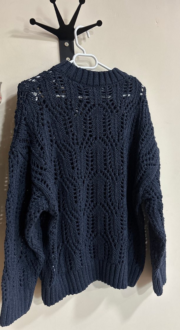 lacivert Örgü Kadın Kazak - Görsel 3