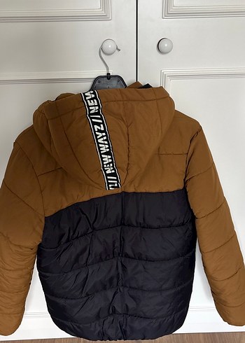 Kahverengi Siyah Kapüşonlu Erkek Mont - Görsel 3