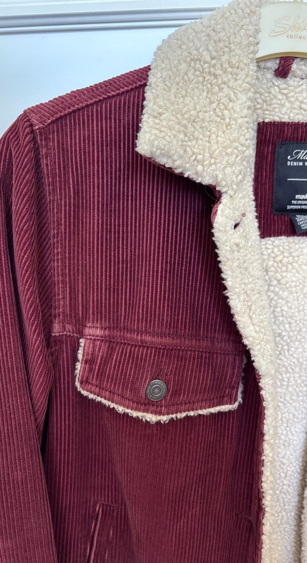Bordo Süet Düğmeli Midi Erkek Ceket - Görsel 2