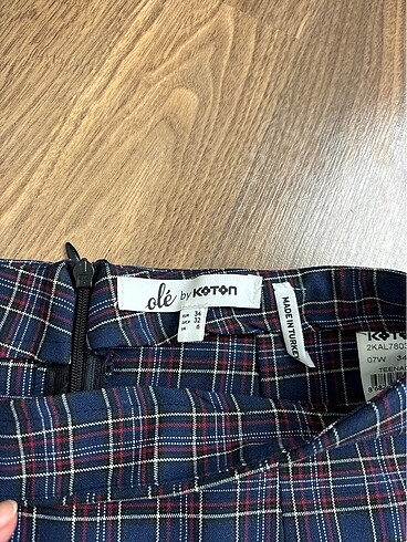 lacivert kareli etek - Görsel 3