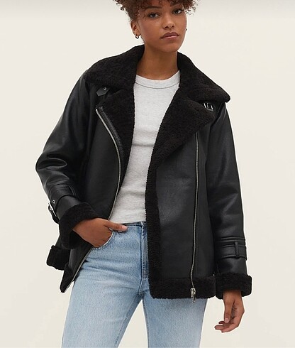 Stradivarius Kürklü Biker Ceket