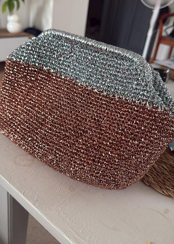 Beden Parlak Renkli metalik ip Kadın Clutch Çanta