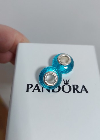  Beden turkuaz Renk YENİ,ETİKETLİ MAVİ CAM MURANO CHARM
