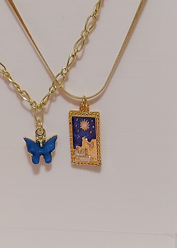 Beden YENİ,ETİKETLİ KELEBEK ve TAROT KOLYE SET