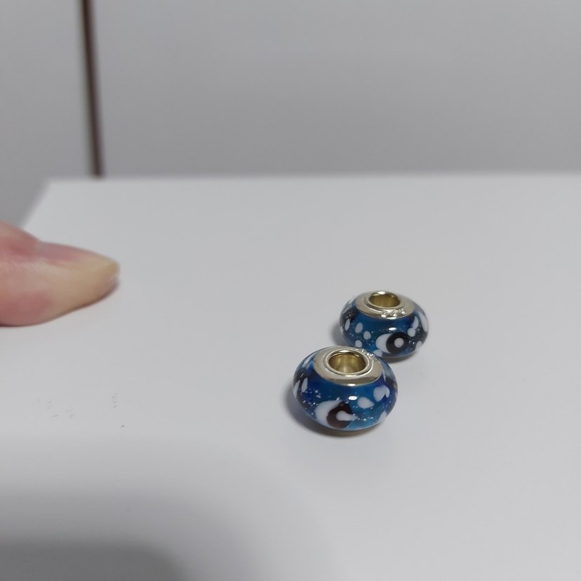 YENİ,ETİKETLİ 925 GÜMÜŞ KAPLAMA GÖKYÜZÜ ÖZEL SERİ MURANO CHARM. - Görsel 4