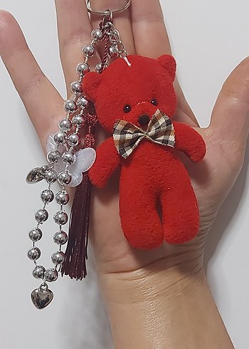 Püsküllü Renkli Ayıcık Çanta Charm - Görsel 2