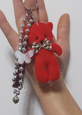 Püsküllü Renkli Ayıcık Çanta Charm - Görsel 5