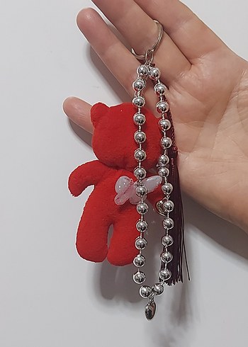 Püsküllü Renkli Ayıcık Çanta Charm - Görsel 6