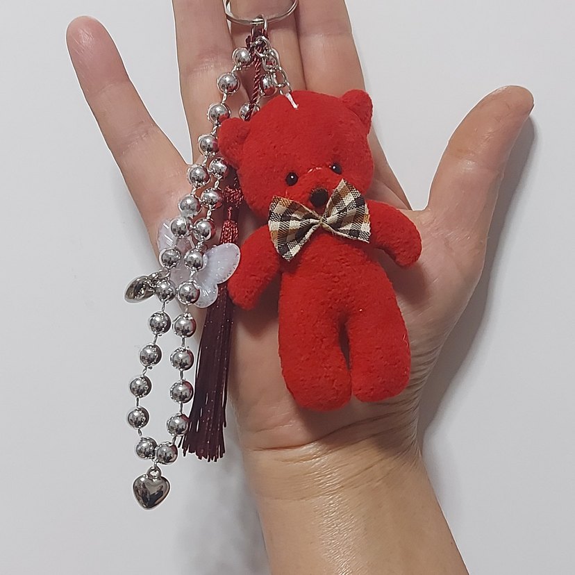 Püsküllü Renkli Ayıcık Çanta Charm - Görsel 2