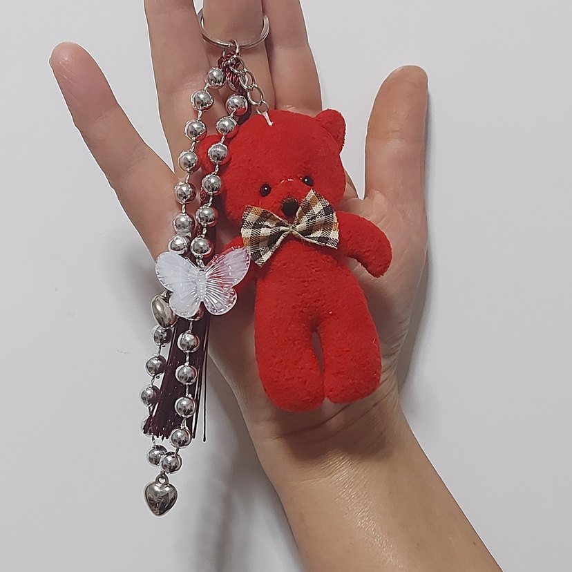 Püsküllü Renkli Ayıcık Çanta Charm - Görsel 5