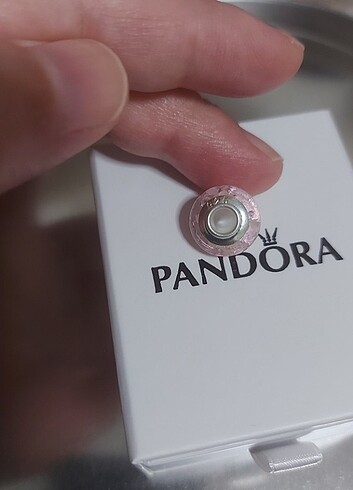 Pandora YENİ,ETİKETLİ PEMBE AYDINLIK MURANO CHARM.