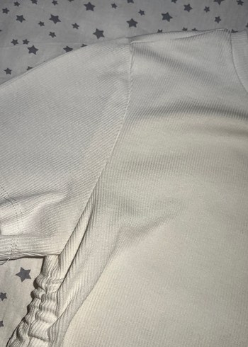 Kadın Yandan Bağlamalı Beyaz Crop - Görsel 5