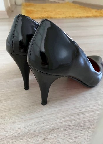 Siyah Rugan Stiletto Kadın Ayakkabı - Görsel 4