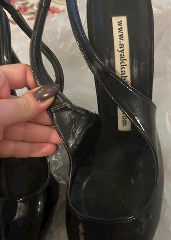 Siyah Stiletto Topuklu Kadın Ayakkabı - Görsel 2